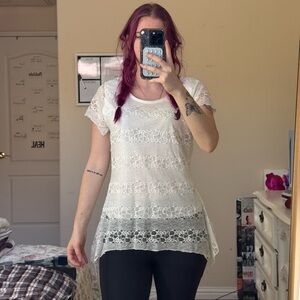 Ford White Lace Women Top